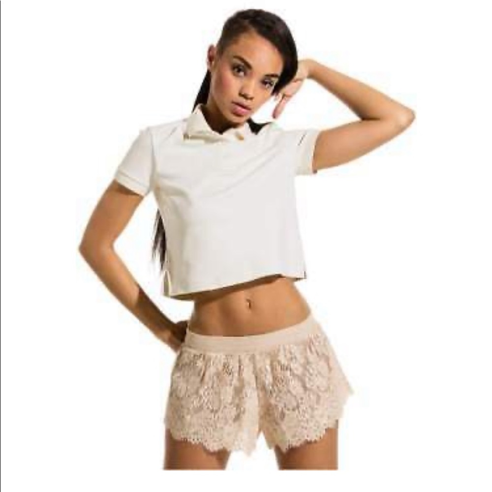 Fenty by Rihanna for Puma - Beige Crop Button Down